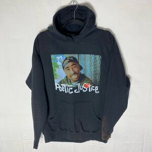 Vintage 90s Black Poetic Justice 2Pac Tupac Shakur Pullover Hoodie XL